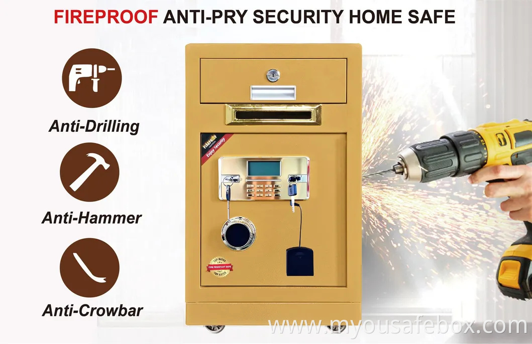 Small Business Fireproof Money Safe with Organizer Drawer Coin Slot Safe